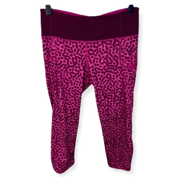 Lululemon Run Top Speed Jewelled Magenta Crop Size 4 Purple High Rise Pants Fit - Picture 4 of 11